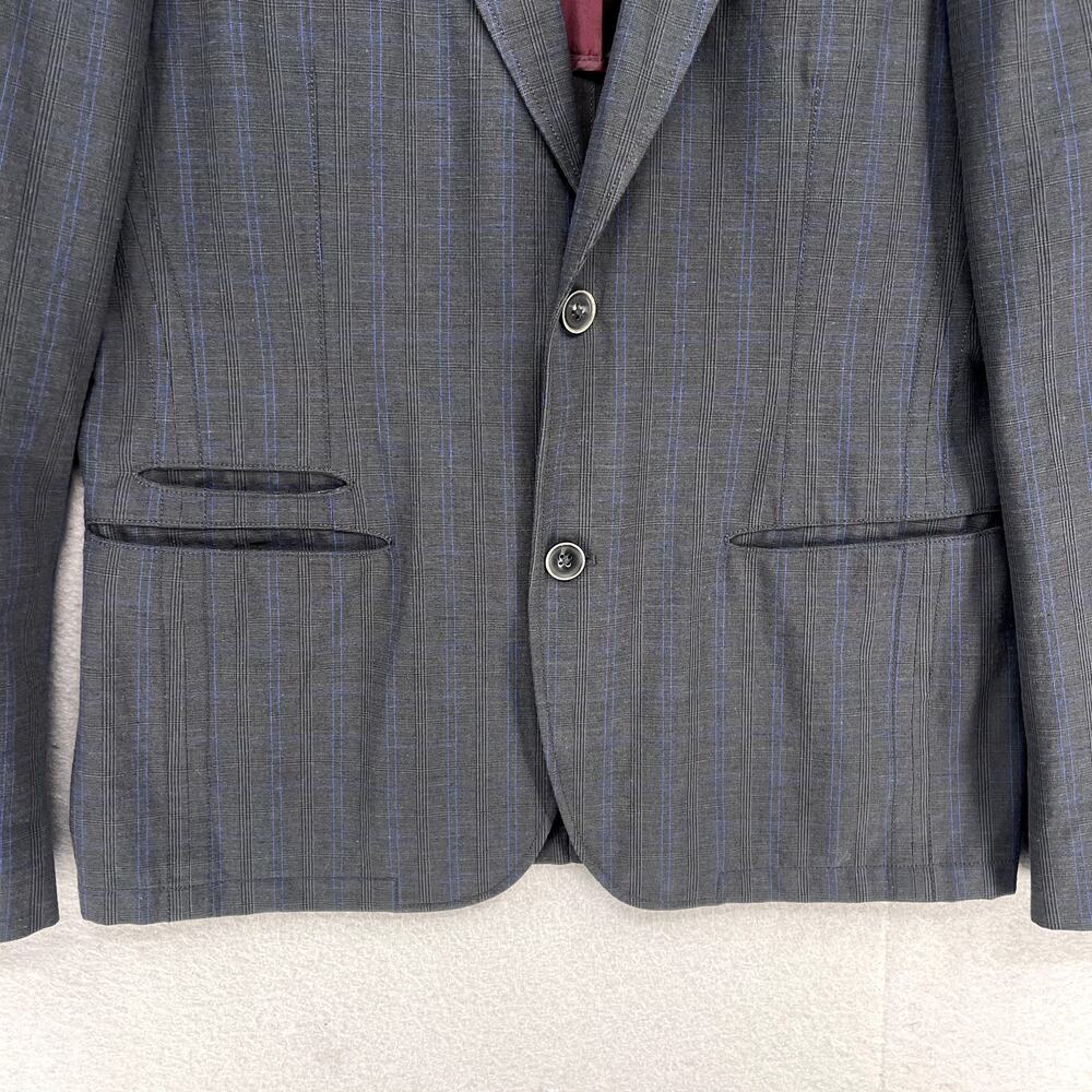 John Varvatos Sport Coat Mens 40 Gray Plaid Blazer Casual 2 Button Layering Work - Picture 5 of 16